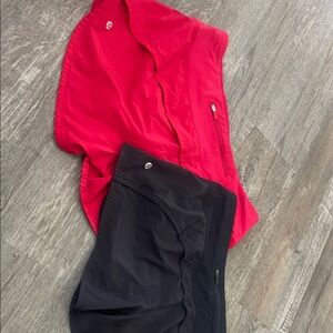 lululemon athletica Red and Black Athletic Shorts